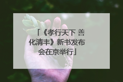 《孝行天下 善化清丰》新书发布会在京举行