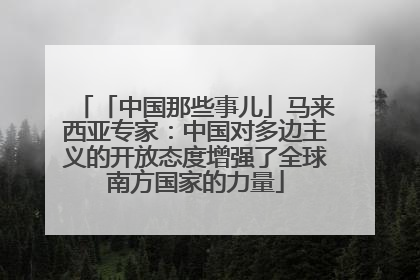 「中国那些事儿」马来西亚专家：中国对多边主义的开放态度增强了全球南方国家的力量