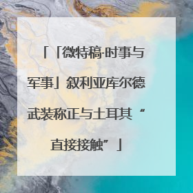 「微特稿·时事与军事」叙利亚库尔德武装称正与土耳其“直接接触”