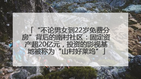 “不论男女到22岁免费分房”背后的南村社区：固定资产超20亿元，投资的影视基地被称为“山村好莱坞”