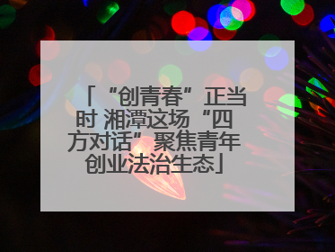 “创青春”正当时 湘潭这场“四方对话”聚焦青年创业法治生态