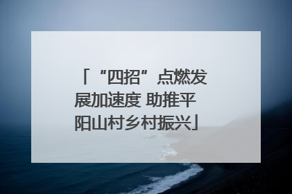 “四招”点燃发展加速度 助推平阳山村乡村振兴