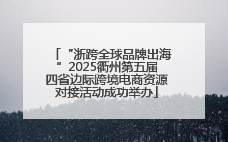 “浙跨全球品牌出海”2025衢州第五届四省边际跨境电商资源对接活动成功举办