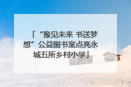 “豫见未来 书送梦想”公益图书室点亮永城五所乡村小学