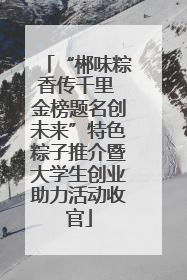 “郴味粽香传千里 金榜题名创未来”特色粽子推介暨大学生创业助力活动收官