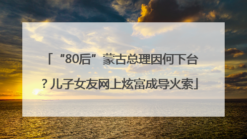 “80后”蒙古总理因何下台？儿子女友网上炫富成导火索