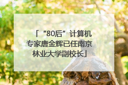 “80后”计算机专家唐金辉已任南京林业大学副校长