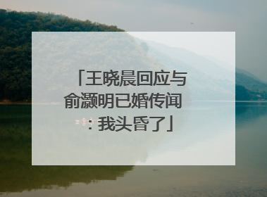 王晓晨回应与俞灏明已婚传闻：我头昏了