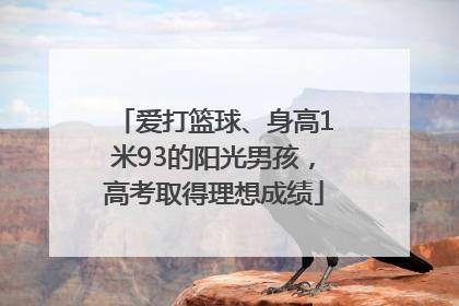 爱打篮球、身高1米93的阳光男孩，高考取得理想成绩