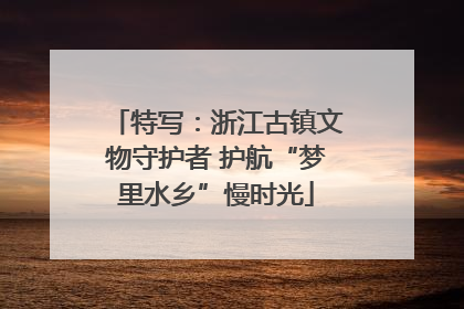 特写：浙江古镇文物守护者 护航“梦里水乡”慢时光