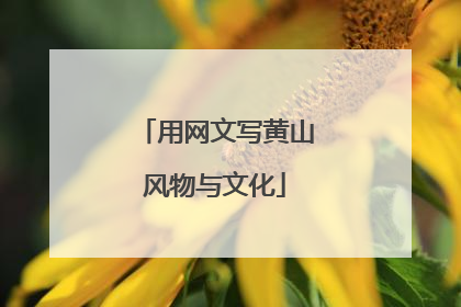 用网文写黄山风物与文化