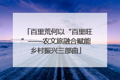 百里荒何以“百里旺”——农文旅融合赋能乡村振兴三部曲