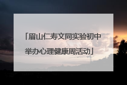 眉山仁寿文同实验初中举办心理健康周活动