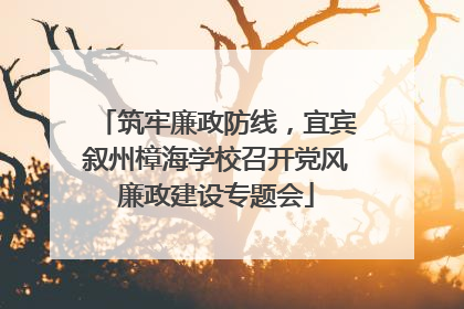 筑牢廉政防线，宜宾叙州樟海学校召开党风廉政建设专题会