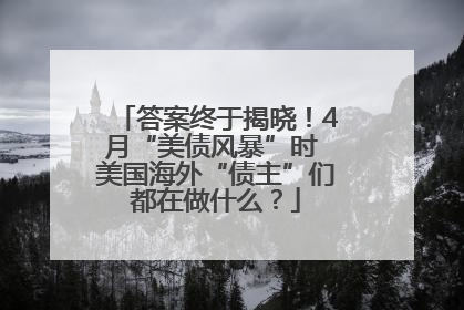 答案终于揭晓！4月“美债风暴”时 美国海外“债主”们都在做什么？