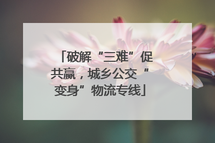 破解“三难”促共赢，城乡公交“变身”物流专线