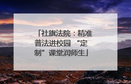社旗法院：精准普法进校园 “定制”课堂润师生