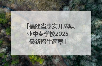 福建省惠安开成职业中专学校2025最新招生简章