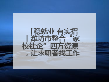 稳就业 有实招丨潍坊市整合“家校社企”四方资源，让求职者找工作不孤单