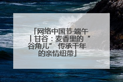 网络中国节·端午丨甘谷：麦香里的“谷角儿” 传承千年的亲情纽带