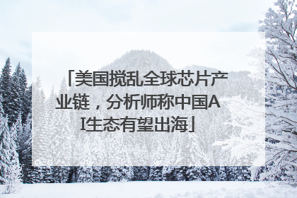 美国搅乱全球芯片产业链，分析师称中国AI生态有望出海
