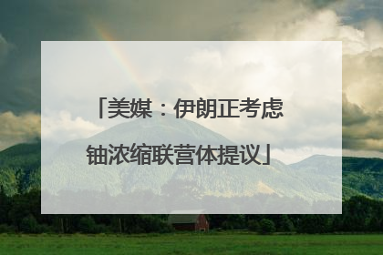 美媒：伊朗正考虑铀浓缩联营体提议