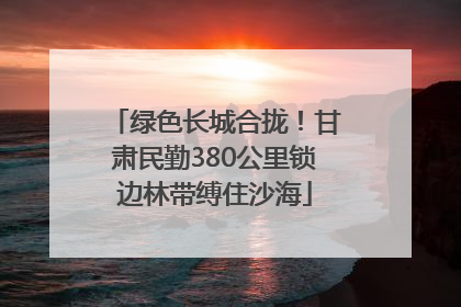 绿色长城合拢！甘肃民勤380公里锁边林带缚住沙海