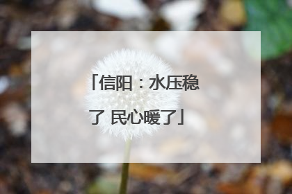 信阳：水压稳了 民心暖了