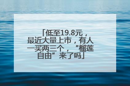 低至19.8元，最近大量上市，有人一买两三个，“榴莲自由”来了吗