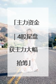 主力资金|4股尾盘获主力大幅抢筹