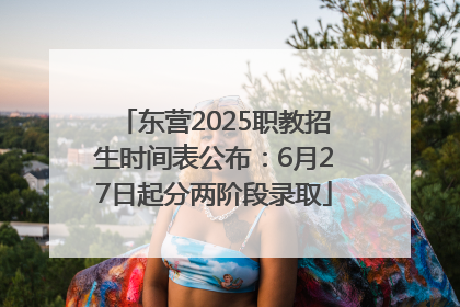东营2025职教招生时间表公布：6月27日起分两阶段录取
