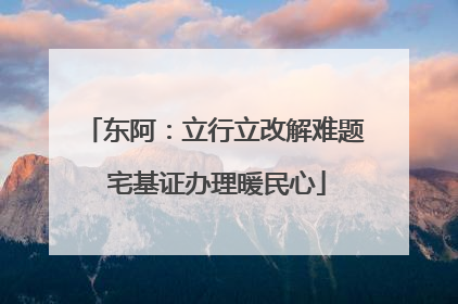 东阿：立行立改解难题 宅基证办理暖民心
