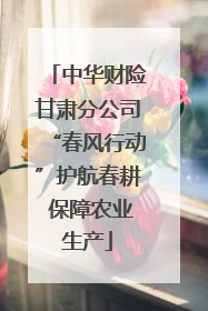 中华财险甘肃分公司“春风行动”护航春耕 保障农业生产