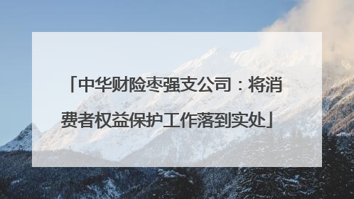 中华财险枣强支公司：将消费者权益保护工作落到实处