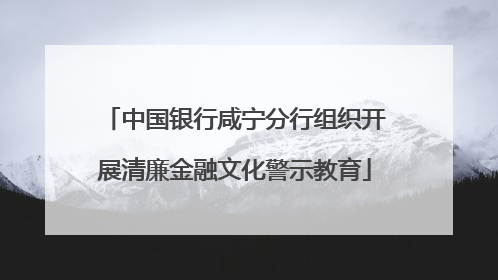 中国银行咸宁分行组织开展清廉金融文化警示教育