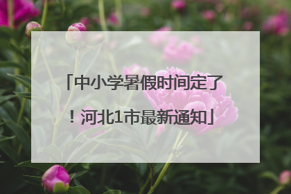 中小学暑假时间定了！河北1市最新通知