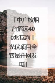 中广核烟台招远400兆瓦海上光伏项目全容量并网发电