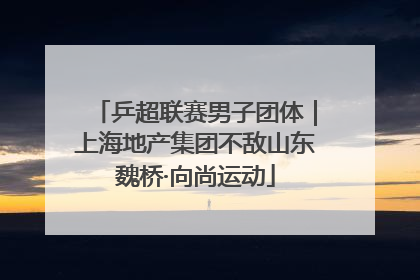 乒超联赛男子团体｜上海地产集团不敌山东魏桥·向尚运动