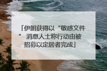 伊朗获得以“敏感文件” 消息人士称行动由被招募以定居者完成