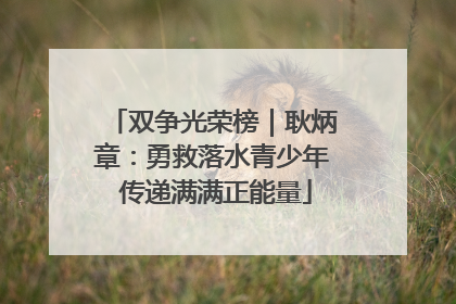 双争光荣榜｜耿炳章：勇救落水青少年 传递满满正能量