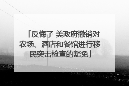 反悔了 美政府撤销对农场、酒店和餐馆进行移民突击检查的豁免