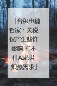 台积电魏哲家：关税仅产生些许影响 拦不住AI芯片炽热需求