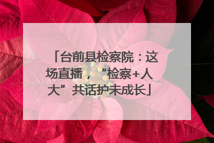 台前县检察院：这场直播，“检察+人大”共话护未成长