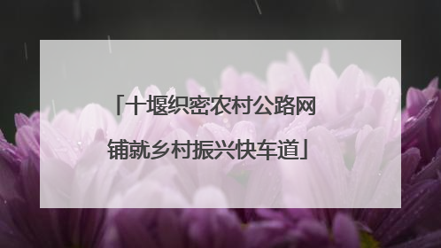 十堰织密农村公路网 铺就乡村振兴快车道
