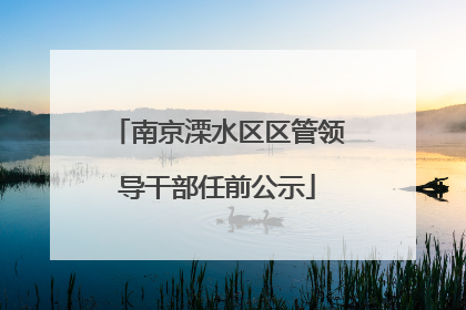 南京溧水区区管领导干部任前公示