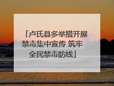 卢氏县多举措开展禁毒集中宣传 筑牢全民禁毒防线