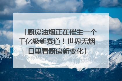 厨房油烟正在催生一个千亿级新赛道！世界无烟日里看厨房新变化