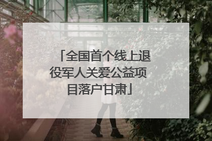 全国首个线上退役军人关爱公益项目落户甘肃