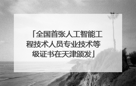 全国首张人工智能工程技术人员专业技术等级证书在天津颁发