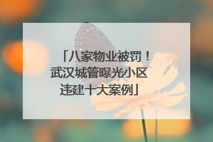 八家物业被罚！武汉城管曝光小区违建十大案例
